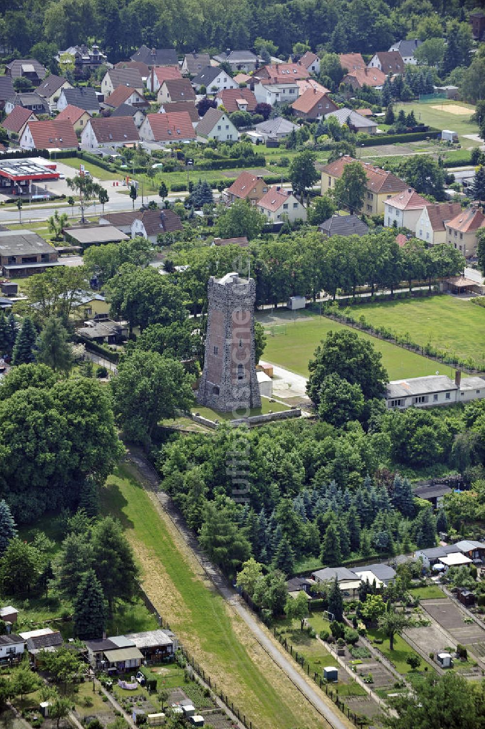 Luftaufnahme Burg - Bismarck-Turm Burg