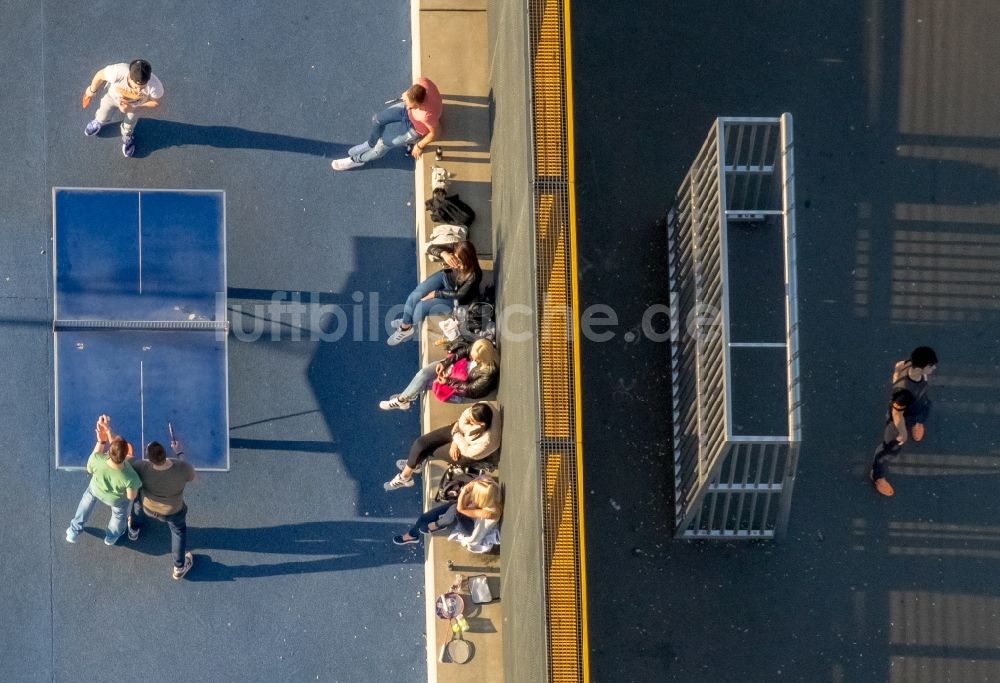 Luftbild Hamm - Blauer Tennisplatz im Freizeitzentrum im Lippepark Hamm - Schacht Franz in Hamm im Bundesland Nordrhein-Westfalen