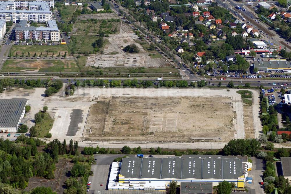 Luftbild Hohenschönhausen - Blick auf das Abrissgelände an der Landsberger Allee in Berlin