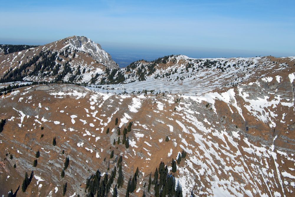 Luftaufnahme Linderhof - Blick auf die Alpen bei Linderhof in Bayern