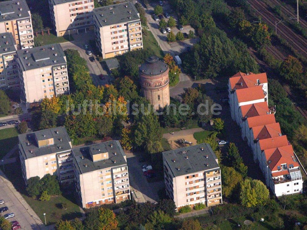 Frankfurt / Oder aus der Vogelperspektive: Blick auf alten Wasserturm in Frankfurt / Oder