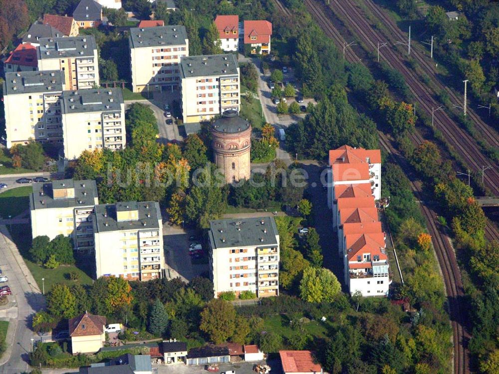 Luftbild Frankfurt / Oder - Blick auf alten Wasserturm in Frankfurt / Oder