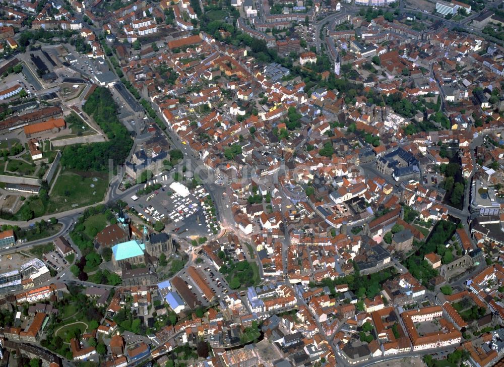 Luftbild Erfurt - Blick auf die Altstadt von Erfurt im Bundesland Thüringen