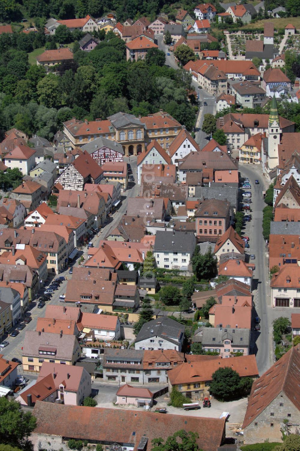 Luftbild Pappenheim - Blick auf die Altstadt in Pappenheim