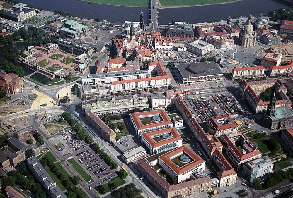 Luftbild Dresden - Blick auf den Altstadt und Zentrumsbereich von Dresden