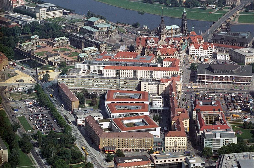 Luftbild Dresden - Blick auf den Altstadt und Zentrumsbereich von Dresden