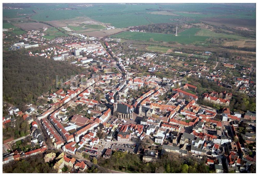 Köthen / SA von oben - Blick auf das Altstadtzentrumvon Köthen in Sachsen-Anhalt