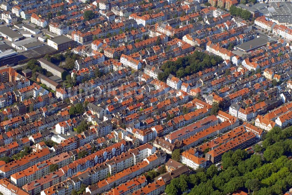 Bremen von oben - Blick auf eine Ansiedlung in Bremen im Ortsteil Schwachhausen