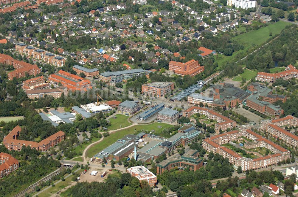 Norderstedt von oben - Blick auf das Areal Norderstedt-Mitte mit U-Bahn