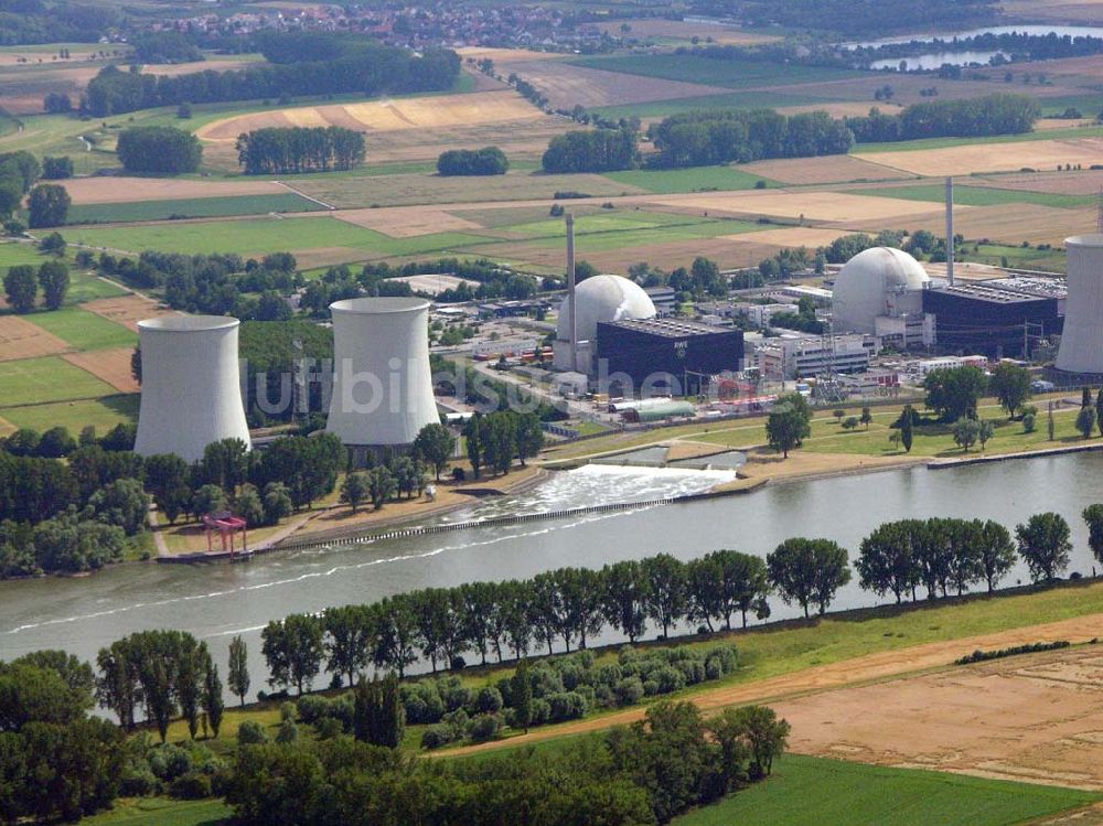 Röhrsweiler bei Hamm / Hessen aus der Vogelperspektive: Blick auf das Atomkraftwerk AKW Röhrsweiler am