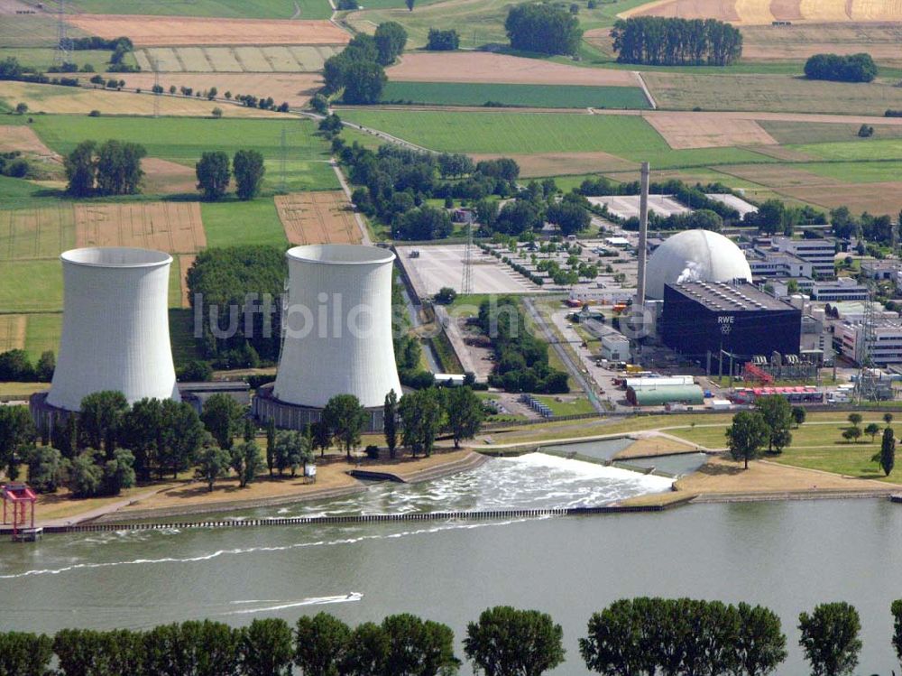 Luftbild Röhrsweiler bei Hamm / Hessen - Blick auf das Atomkraftwerk AKW Röhrsweiler am