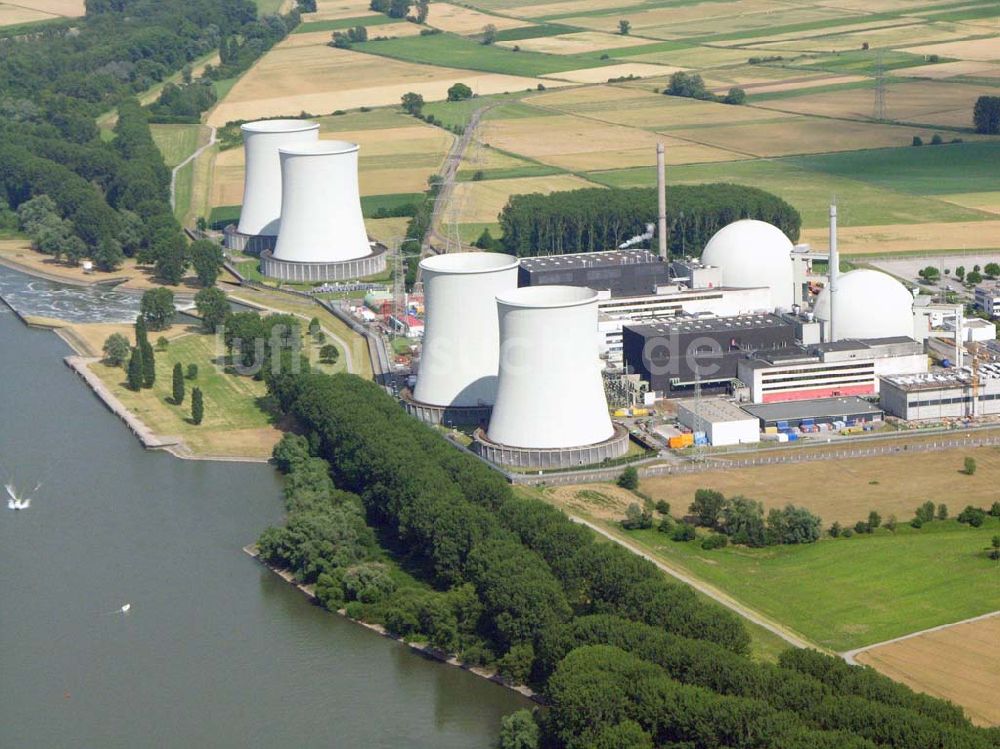 Luftbild Röhrsweiler bei Hamm / Hessen - Blick auf das Atomkraftwerk AKW Röhrsweiler am