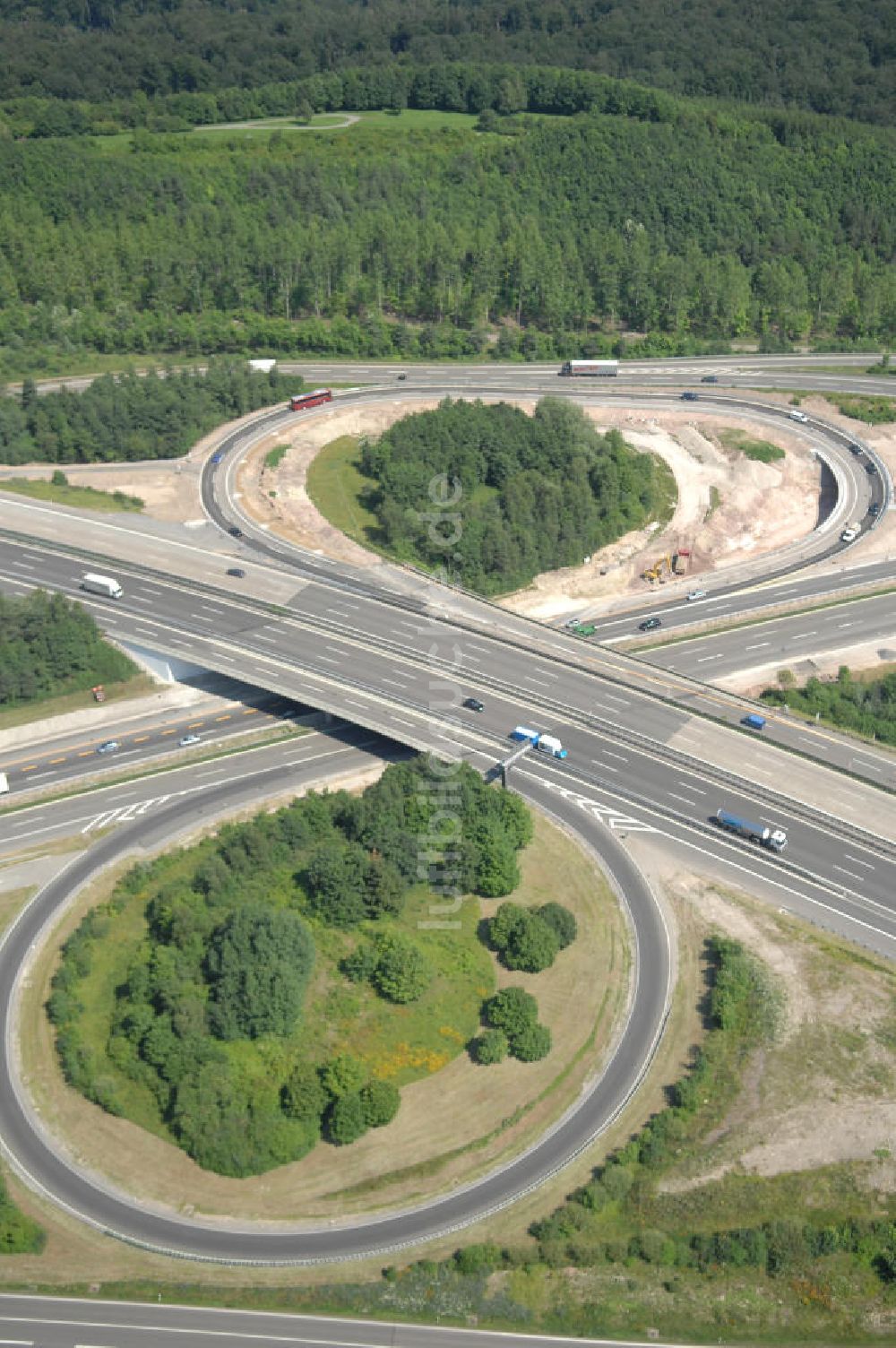 Luftbild Stuttgart - Blick auf das Autobahnkreuz bei Stuttgart