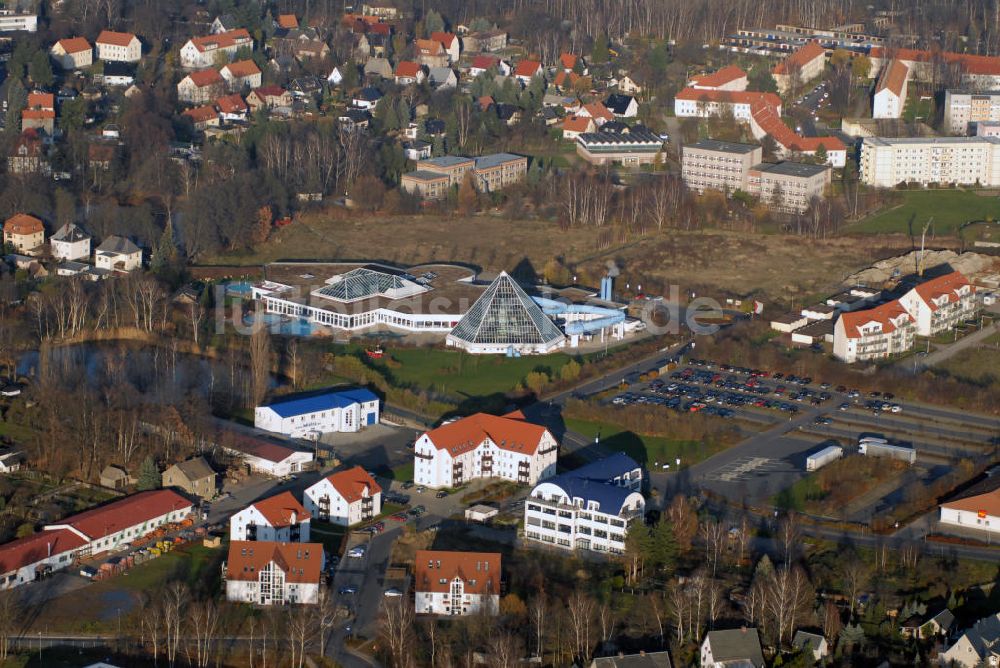 Luftaufnahme Bad Lausick - Blick auf Bad Lausick und das Kur- und Freizeitbad RIFF