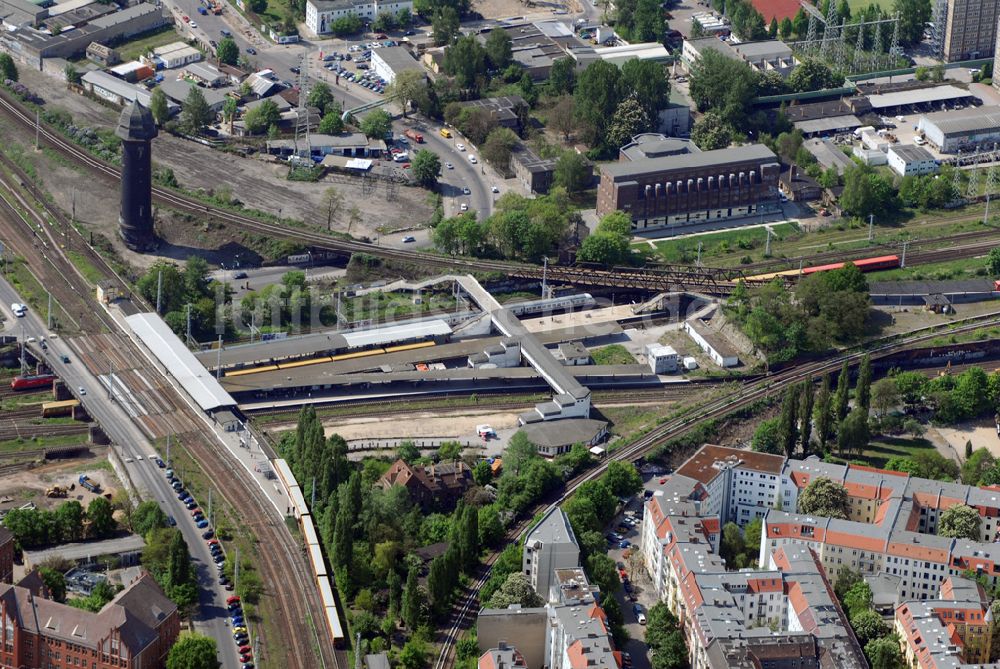 Luftbild Berlin - Blick auf den Bahnhof Ostkreuz kurz vor dem Beginn der Umbauarbeiten