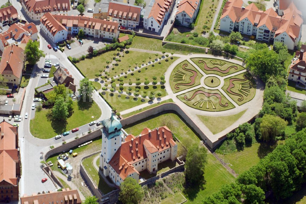 Delitzsch aus der Vogelperspektive: Blick auf das Barockschloß Delitzsch.