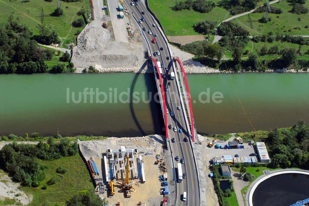 Augsburg von oben - Blick auf eine im Bau befindliche Autobahnbrücke