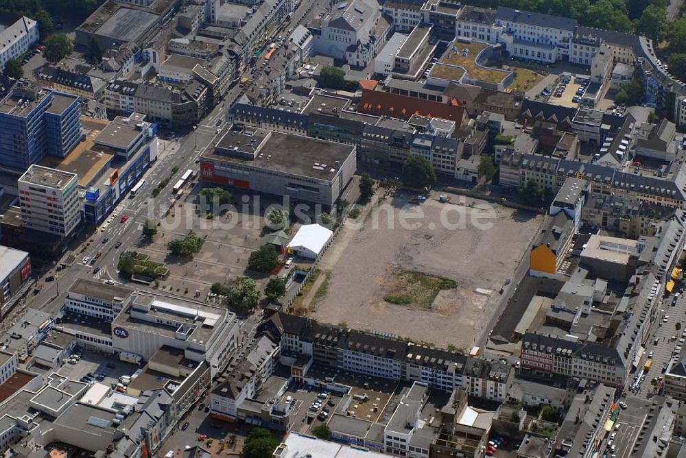 Luftbild Koblenz - Blick auf das Bau- und Brachflächenareal am Bereich Clemensstrasse, Casinostraße und Viktoriastraße in 56068 Koblenz