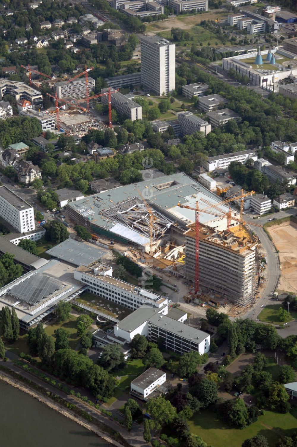 Luftaufnahme Bonn - Blick auf den Bau des World Conference Centers