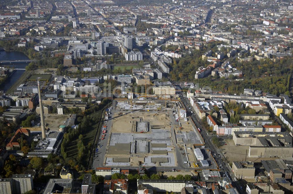 Luftaufnahme Berlin - Blick auf das Baugelände für den Neubau der BND-Zentrale