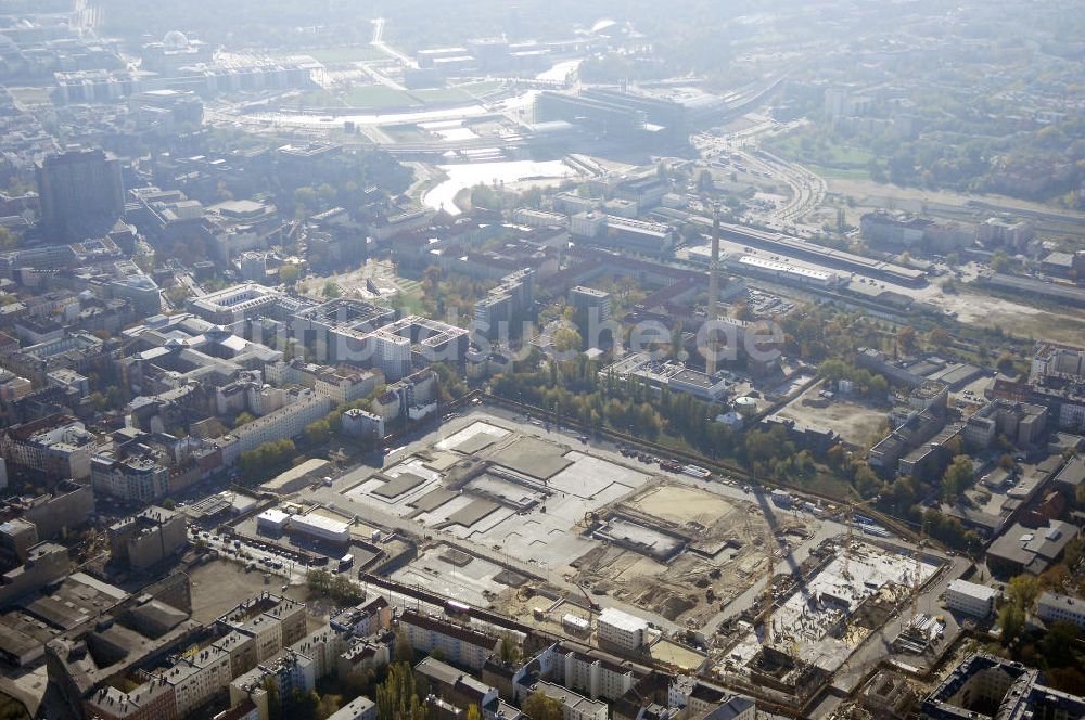 Luftaufnahme Berlin - Blick auf das Baugelände für den Neubau der BND-Zentrale