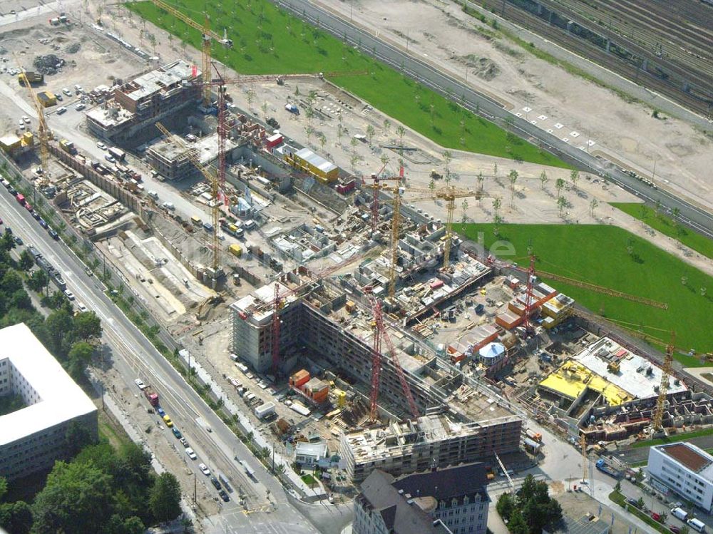 Luftaufnahme München / Bayern - Blick auf das Baugelände des Wohngebietes Arnulfpar