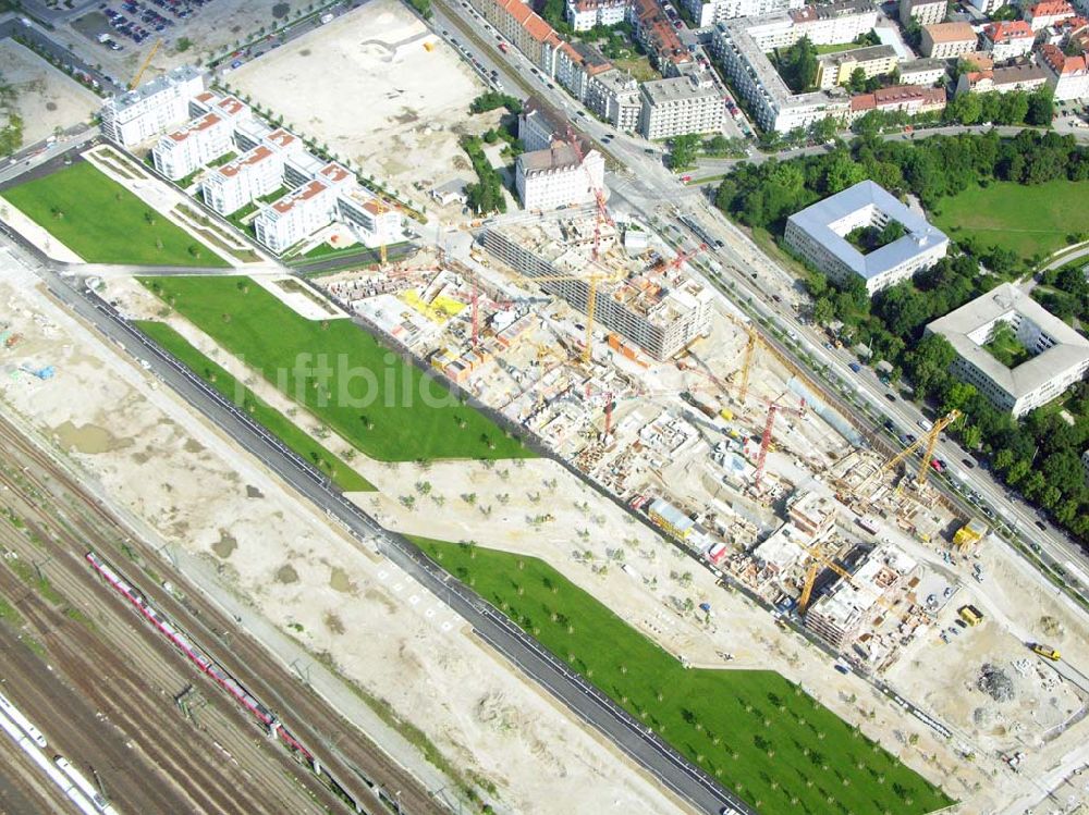 München / Bayern von oben - Blick auf das Baugelände des Wohngebietes Arnulfpar