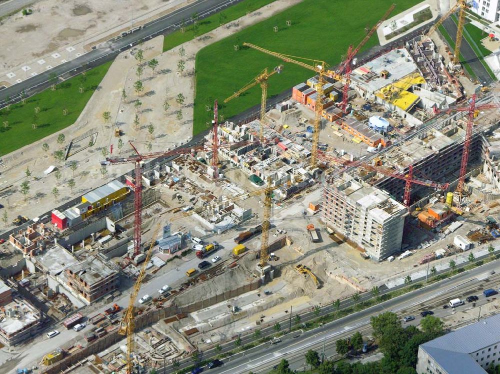 Luftbild München / Bayern - Blick auf das Baugelände des Wohngebietes Arnulfpar