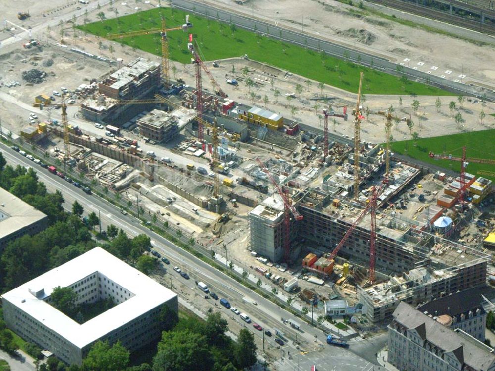 München / Bayern aus der Vogelperspektive: Blick auf das Baugelände des Wohngebietes Arnulfpar