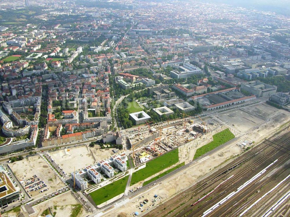 München / Bayern aus der Vogelperspektive: Blick auf das Baugelände des Wohngebietes Arnulfpar