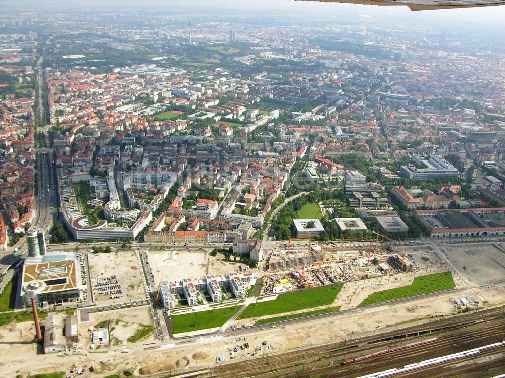 Luftbild München / Bayern - Blick auf das Baugelände des Wohngebietes Arnulfpar