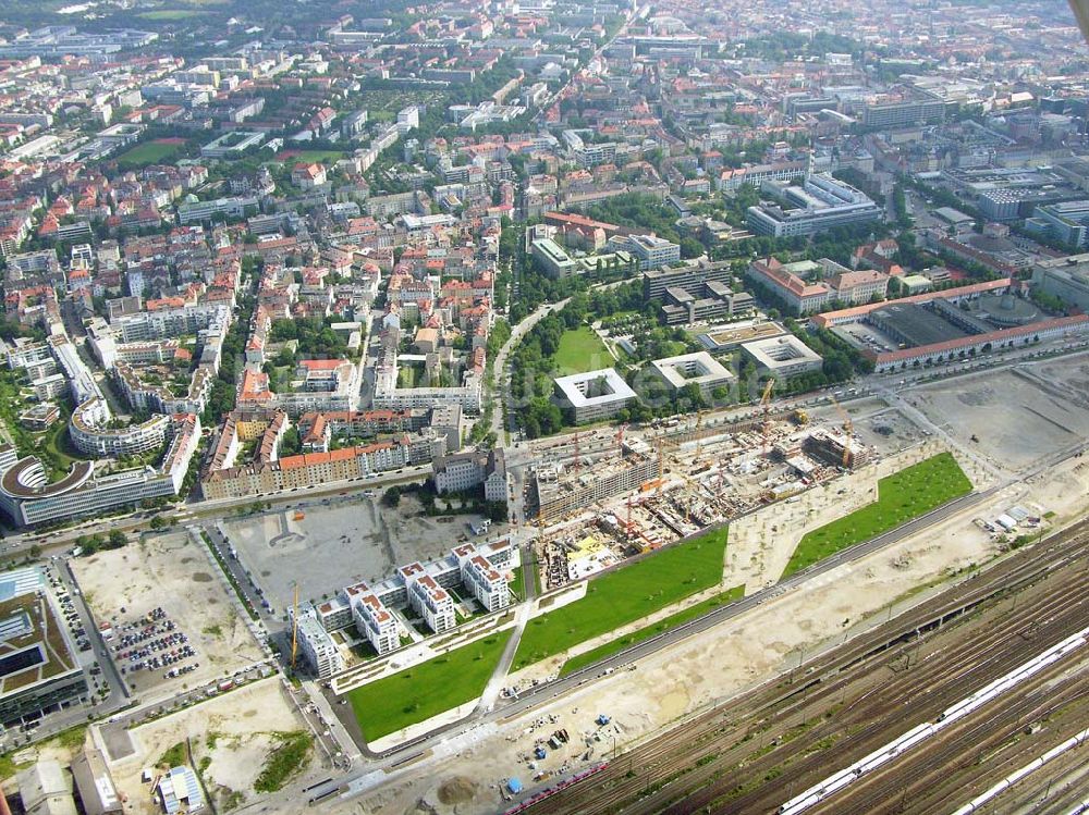 München / Bayern von oben - Blick auf das Baugelände des Wohngebietes Arnulfpar