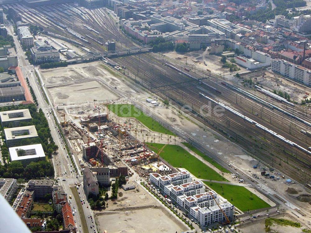 München / Bayern aus der Vogelperspektive: Blick auf das Baugelände des Wohngebietes Arnulfpar