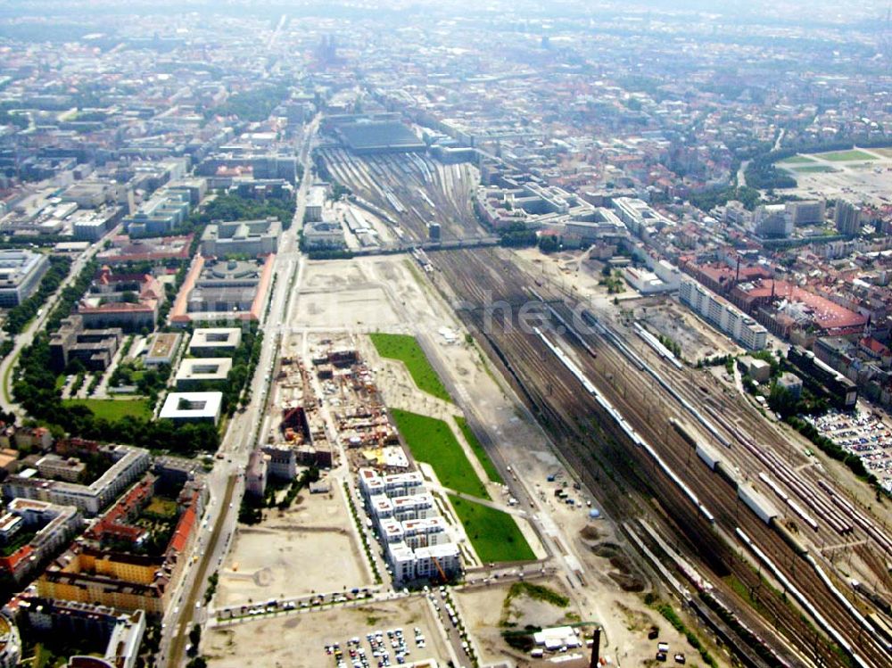 Luftbild München / Bayern - Blick auf das Baugelände des Wohngebietes Arnulfpar