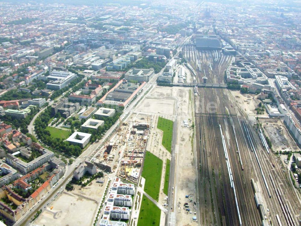 München / Bayern von oben - Blick auf das Baugelände des Wohngebietes Arnulfpar