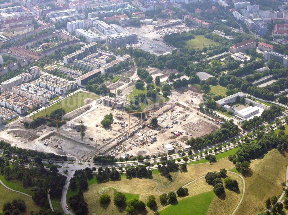 München / Bayern von oben - Blick auf das Baugelände des Wohngebietes Olympiapark