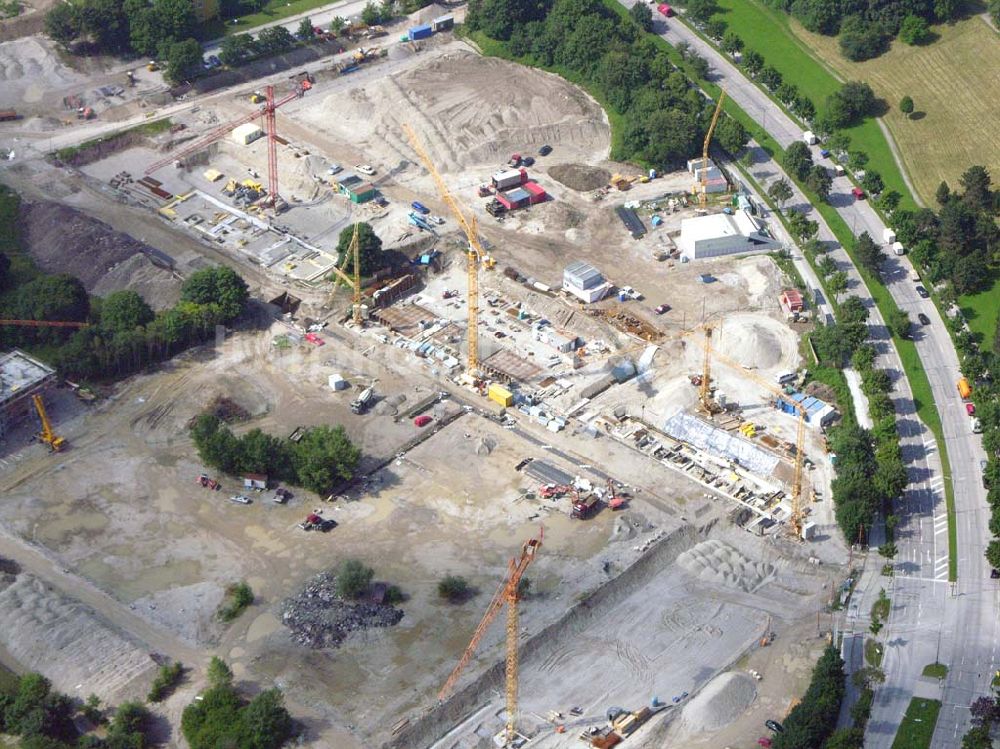 Luftbild München / Bayern - Blick auf das Baugelände des Wohngebietes Olympiapark