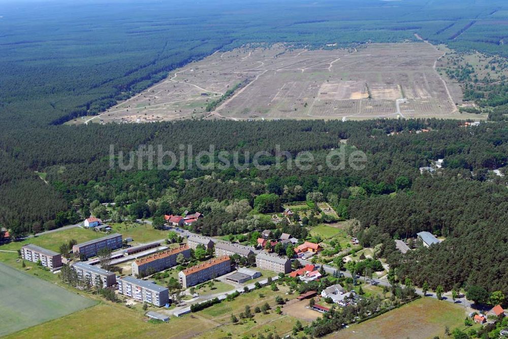 Brück aus der Vogelperspektive: Blick auf die Baumschule in Brück