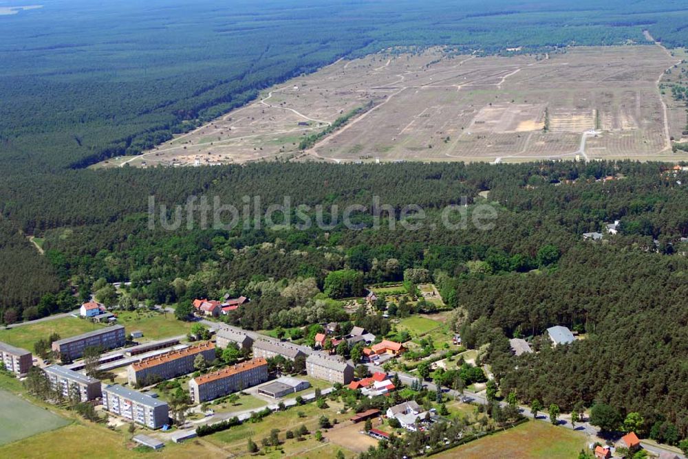 Luftbild Brück - Blick auf die Baumschule in Brück