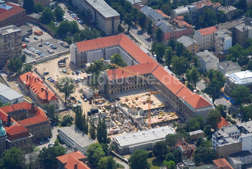 Luftaufnahme Potsdam - Blick auf die Baustelle an der alten Kaserne in der Jägerallee in der Potsdamer Jägervorstadt