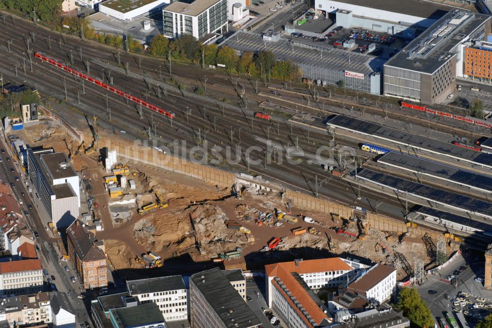 Hannover von oben - Blick auf die Baustelle für das ECE Shopping Center Ernst-August-Galerie am Hauptbahnhof Hannover