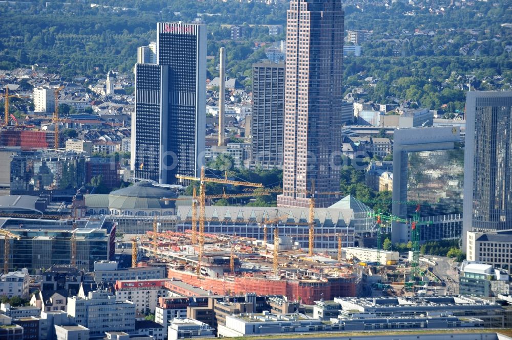 Luftbild Frankfurt am Main - Blick auf die Baustelle des Einkaufszentrums des Gebäudekomplexes Skyline Plaza in Frankfurt am Main