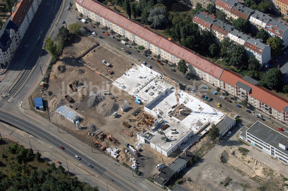 Luftaufnahme Berin - Blick auf eine Baustelle für ein Fachmarktzentrum in Berlin Treptow-Köpenick