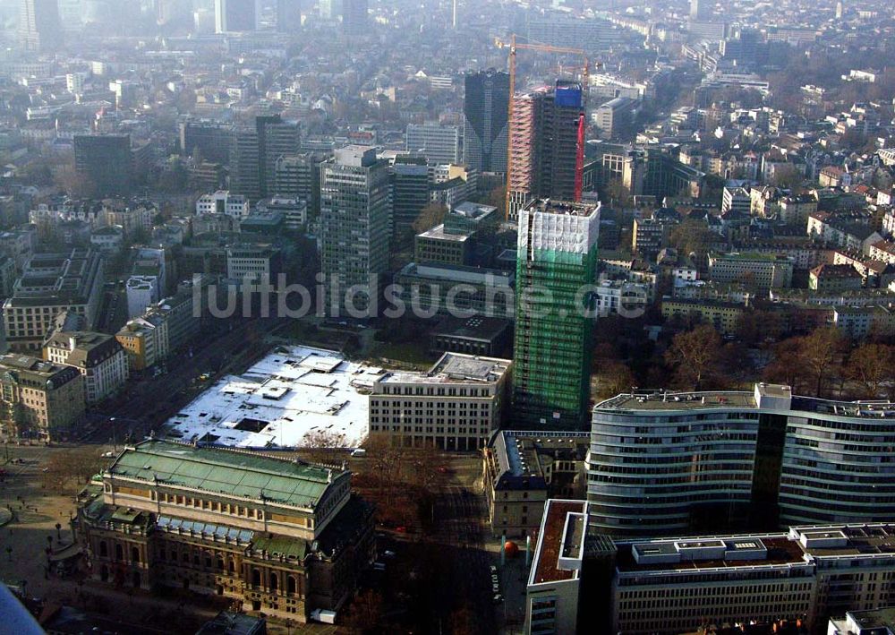 Luftaufnahme Frankfurt Main / Hessen - Blick auf eine Baustelle an der Frankfurter Welle