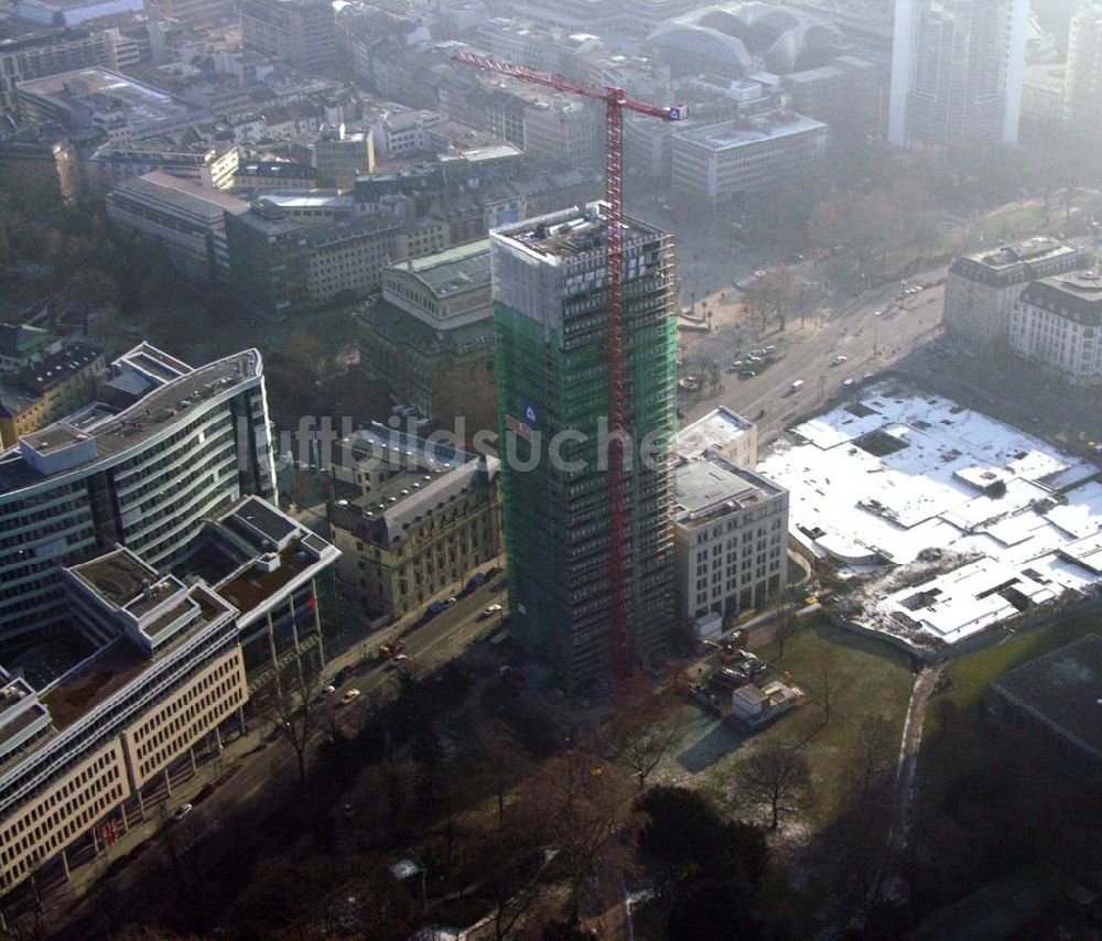 Frankfurt Main / Hessen von oben - Blick auf eine Baustelle an der Frankfurter Welle