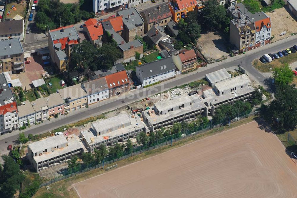 Halle/Saale aus der Vogelperspektive: Blick auf eine Baustelle in Halle