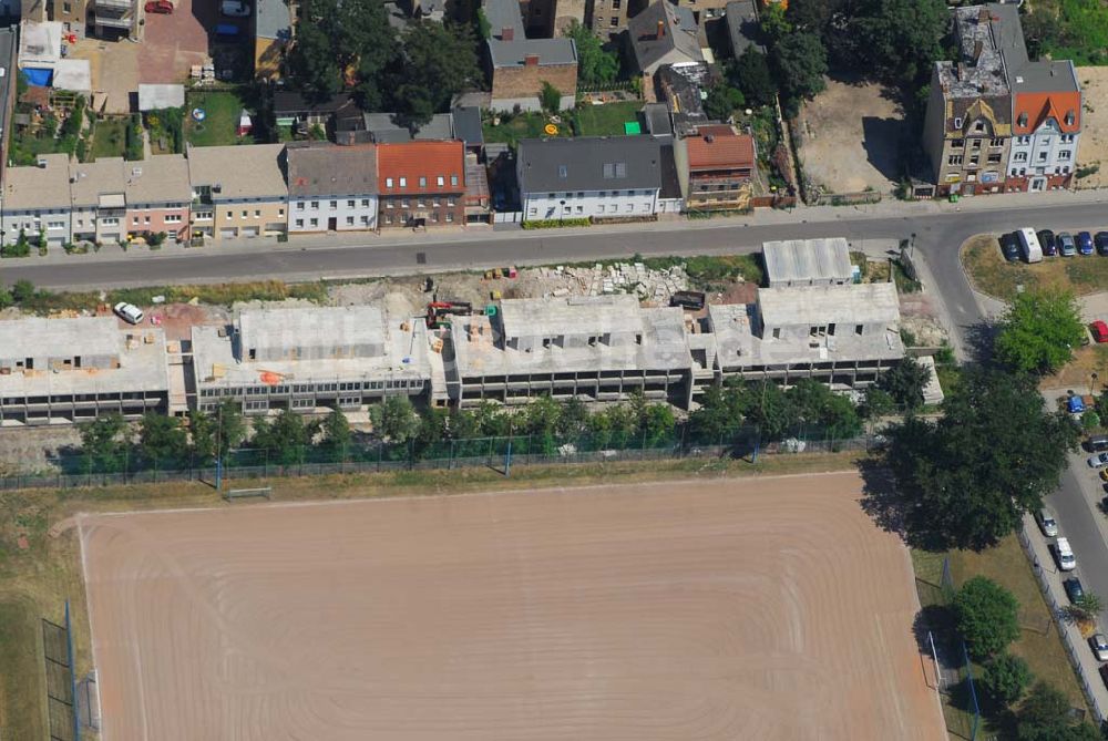 Luftbild Halle/Saale - Blick auf eine Baustelle in Halle