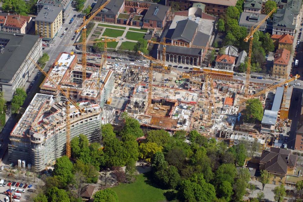 München aus der Vogelperspektive Blick auf die Baustelle