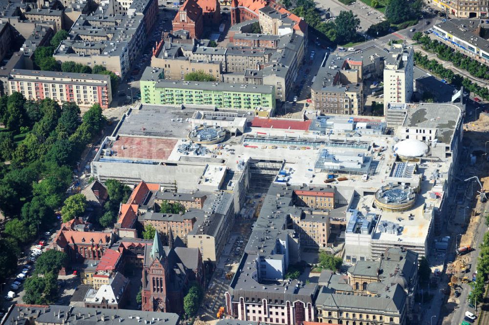 Stettin / Szczecin von oben - Blick auf die Baustelle vom Neubau des Einkaufszentrums Galeria Kaskada in Stettin / Szczecin durch die STRABAG AG und das ECE Projektmanagement