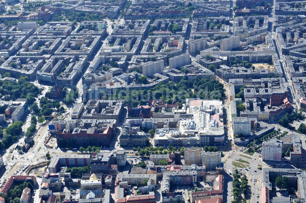 Luftaufnahme Stettin / Szczecin - Blick auf die Baustelle vom Neubau des Einkaufszentrums Galeria Kaskada in Stettin / Szczecin durch die STRABAG AG und das ECE Projektmanagement